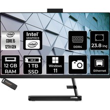Lenovo Ideacentre 24IAP7 Intel Core I5 12450H 12GB 1tb SSD 23.8" Fhd W11P All In One Bilgisayar & Per4 USB Bellek F0GH01JGTRP408