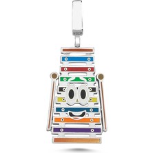 Kayra Gümüş Ksilofon Mineli Beyaz Altın Kapma Kolye Ucu TG35