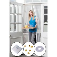 Krm Mıknatıslı Manyetik Kapı Sinekliği Sineklik Tülü Perde (60CM x 210CM 2 Adet Tül) Krm