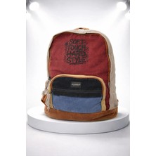 Kaff Fermuarlı Ön Cepli Design Salaş Unisex Vintage Kanvas Sırt Çantası -Moonvntg