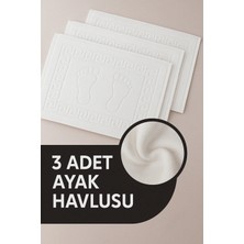 Isessia 3 Adet %100 Pamuk En Iyi Emici Ayak Havlusu : Konforlu Banyo Paspası 50X70CM Terra Beyaz