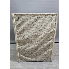 Başak Ev Tekstili Krem Siyah Çiçek Desenli Kumaş Çamaşır Makinesi Örtüsü – Leke Tutmaz, Su Geçirmez Modern Tasarım