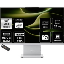 Lenovo Ideacentre 27IRH9 Intel Core I5 13420H 96GB 1tb SSD 27" Fhd Fdos All In One Bilgisayar & Per4 USB Bellek F0HM0046TRP343