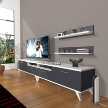 Decoraktiv Eko 220R Mdf Retro Tv Ünitesi Tv Sehpası - Beyaz Antrasit