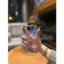 ZLTECH iPhone 15 Uyumlu Kalp Ve Kelebek Desenli Darbeye Karşı Dayanıklı Kılıf PLASTIC COVER