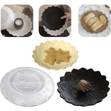 Tahtakale Toptancı Silikon Epoksi Tabak Kalıbı Lotus Tabak Kalıbı Taş Tozu Çiçek Tabak Kalıbı 18X18X2.2 cm