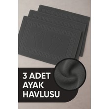 Isessia 3 Adet %100 Pamuk En Iyi Emici Ayak Havlusu : Konforlu Banyo Paspası 50X70CM Terra Antrasit Gri