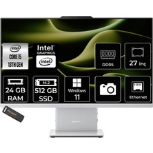 Lenovo Ideacentre 27IRH9 i5 13420H All In One Bilgisayar 24GB RAM 512GB SSD 27" FHD Win11 Pro + Per4 USB F0HM0046TRP402