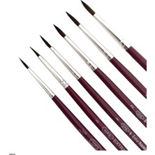 Samur 6'lı Sulu Boya, Akrilik Boya, Fırça Seti, Resim Fırça, Minyatür, Midilli Kılı Sivri Uç-No:0-4