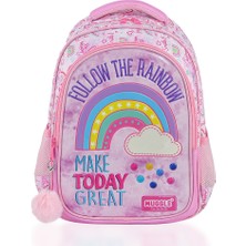  muggle okul sırt çantası soft rainbow pembe mu-6696