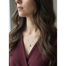 Gistoria Kalp Uçlu Minimal Top Zincir Gümüş Kolye