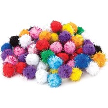 Puti Pom Pom Karışık Metalik Ponpon 10Mm-20Mm-30Mm 00268