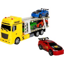 Sunman Oyuncak 1:24 Maxx Wheels Sesli ve Işıklı 2 Katlı Transporter Tır 44Cm 4 Araçlı S02002326