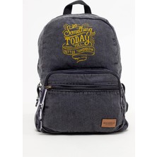Kaff Fermuarlı Ön Cepli Design Unisex Vintage Denim Sırt Çantası -Sunshinekot