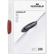 Durable 2260-K A4 Sıkıştırmalı Dosya Swingclip Ortadan Klipsli 30 Sayfa Kırmızı (5 Adet)