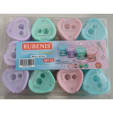Rubenis Kalemtraş Pastel 4 Renk Üçgen Kapak Çift Açacaklı Rkt-21 (12 Li Paket)