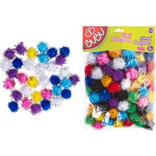  bu-bu ponpon simli 2 cm karma 10x15 bubu00112 (100 lü paket)