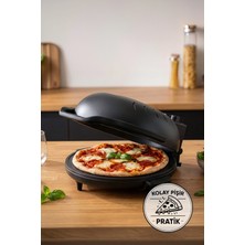 Lorenzo Pietra 12IN1 Pizza Makinesi Lahmacun Tandır Ekmeği Bazlama ve Fırın Yemekleri Tepsi Hediyeli Siyah