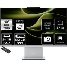 Lenovo Ideacentre 27IRH9 Intel Core I5 13420H 24GB 512GB SSD 27" Fhd Fdos All In One Bilgisayar & Per4 USB Bellek F0HM0046TRP312