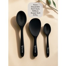 Multiamo Sert Uçlu Isıya Dayanıklı Yanmaz Yapışmaz Silikon Uzun Kısa Derin Kaşık 28 Cm-20 Cm/kısa Kaşık 22 cm