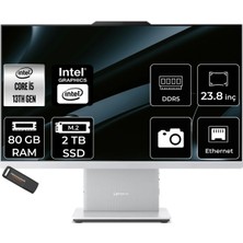 Lenovo Ideacentre 24IRH9 Intel Core I5 13420H 80GB 2tb SSD 23.8" Fhd 100Hz Fdos All In One Bilgisayar & Per4 USB Bellek F0HN0054TRP339