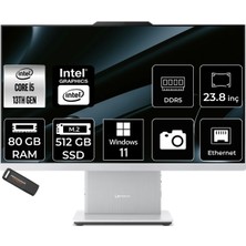Lenovo Ideacentre 24IRH9 Intel Core I5 13420H 80GB 512GB SSD 23.8" Fhd 100Hz W11P All In One Bilgisayar & Per4 USB Bellek F0HN0054TRP427