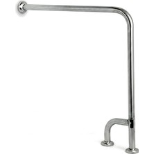 Aqua Bagno Mafsallı Basic Engelli Tutunma Barı 75X75 cm Paslanmaz Çelik Zemin Destekli Banyo Barı