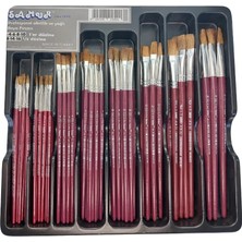 Samur 8'li Akrilik ve Yağlı Boya Fırça Seti, Düz Kesik, Akrilik Boya, Resim Fırça, Midilli Kılı-No:2-16