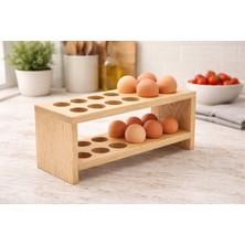 Mighty Doğal Ahşap Çift Katlı Yumurta Standı – Minimal Mutfak Düzeni