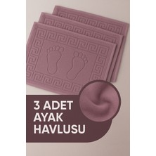 Isessia 3 Adet %100 Pamuk En Iyi Emici Ayak Havlusu : Konforlu Banyo Paspası 50X70CM Terra Mürdüm