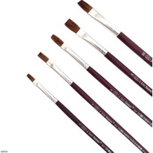 Samur 5'li Akrilik ve Yağlı Boya Fırça Seti, Düz Kesik, Akrilik Boya, Resim Fırça, Midilli Kılı-No:2-10