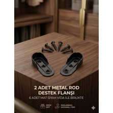 Motto Oval Askı Flanşı ( Aparat ) Siyah 2 Adet