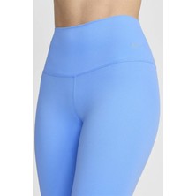 Nike Dri Fit Zenvy Gentle Support High Waisted 7/8 Leggings Kadın Yüksek Bel Iç Cepli Spor Tayt Mavi