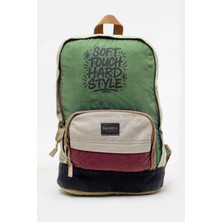 Kaff Fermuarlı Ön Cepli Design Salaş Unisex Vintage Kanvas Sırt Çantası -Moonvntg