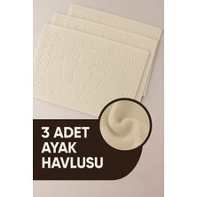 Isessia 3 Adet %100 Pamuk En Iyi Emici Ayak Havlusu : Konforlu Banyo Paspası 50X70CM Terra Krem