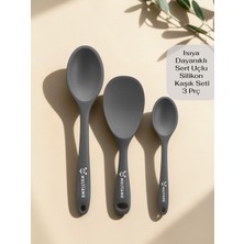 Multiamo Sert Uçlu Isıya Dayanıklı Yanmaz Yapışmaz Silikon Uzun Kısa Derin Kaşık 28 Cm-20 Cm/kısa Kaşık 22 cm