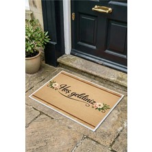 Zevahir Mobilya Dekorasyon Hoşgeldiniz Konseptli Çerçeve Desenli Kapı Önü Giriş Paspası