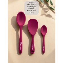 Multiamo Sert Uçlu Isıya Dayanıklı Yanmaz Yapışmaz Silikon Uzun Kısa Derin Kaşık 28 Cm-20 Cm/kısa Kaşık 22 cm