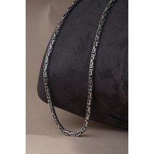 INNUENDO JEWELRY 925 Ayar Gümüş Kral Örgü Zincir Erkek Kolye