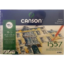  canson 1557 resim ve çizim blok 180 gr 25x35cm 15 yaprak spiralli resim defteri fcns180152535