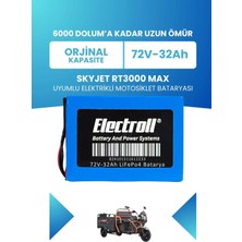 Electroll Skyjet RT3000 Max Uyumlu Batarya (Standart Kapasite) Lifepo4 72V 32AH Elektrikli Motorsiklet Bataryası