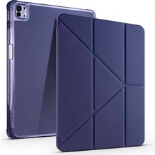 Efg Apple iPad Pro 13 M4 A2925 A2926 A3007 Kalemlikli Mars Tablet Kılıf - Lacivert