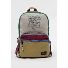 Kaff Fermuarlı Ön Cepli Design Salaş Unisex Vintage Kanvas Sırt Çantası -Sunshinevntg