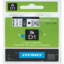 Dymo D1 Şerit 12X7 Mt Beyaz-Siyah 45013 S0720530