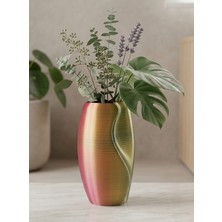 3 Demre Dekoratif Motifli Ipeksi Spot Altında Parlayan 3 Renkli Vazo