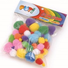 Puti Pom Pom Karışık Ponpon 10-20-30Mm 00251