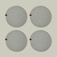 Bella Maison %100 Pamuk Lino Amerikan Servis 4'lü Gri (36 Cm)