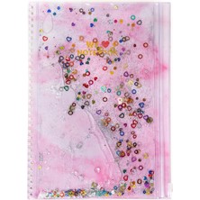  vuki sulu çantalı not defteri  orta boy pembe mermer vk-0086f