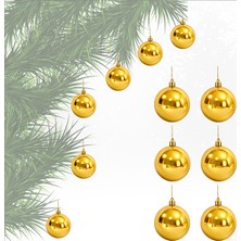 Süsle Bebek ve Parti Yılbaşı Ağaç Süsü Altın Top, 4 cm x 6 Adet