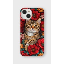 Karsu Design iPhone 14 Uyumlu Baskılı Şeffaf Telefon Kılıfı | Koleksiyon: Minimal Cat Line Art